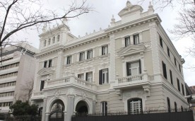 Former Mansion of Eduardo Adcoch, at 37 Paseo de la Castellana (avenue) in Chamberi district in Madrid (Spain), built in 1906.